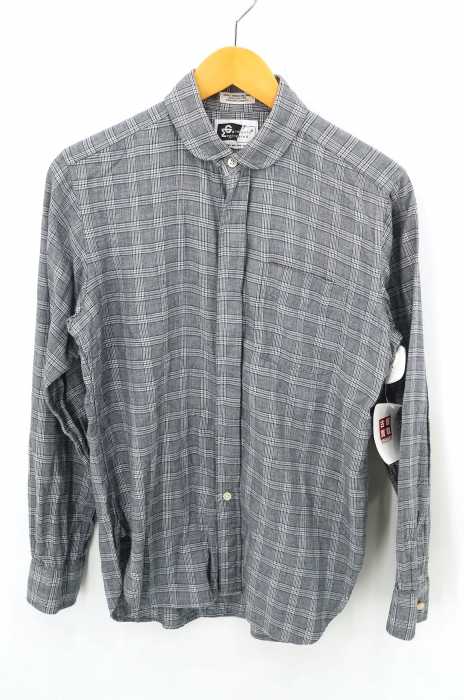 Engineered Garments （エンジニアードガーメンツ） Single Needle Tailoring タータンチェック柄丸襟比翼ボタンシャツ メンズ トップス