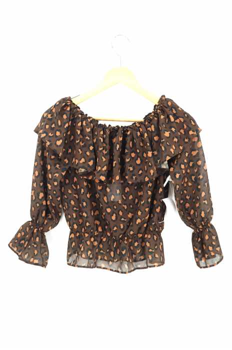 dazzlin （ダズリン） レオパード柄シフォンブラウス レディース トップス