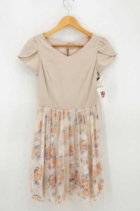 Laisse Passe レッセパッセ リボン付きvネック花柄切替ワンピース レディース ワンピース ブランド古着買取販売バズストア