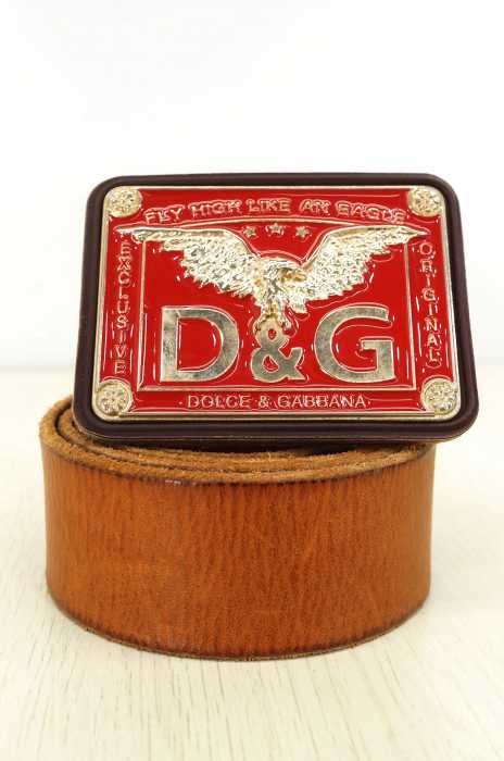 DOLCE&GABBANA (ドルチェアンドガッバーナ) イーグルモチーフ レザーベルト メンズ ファッション雑貨