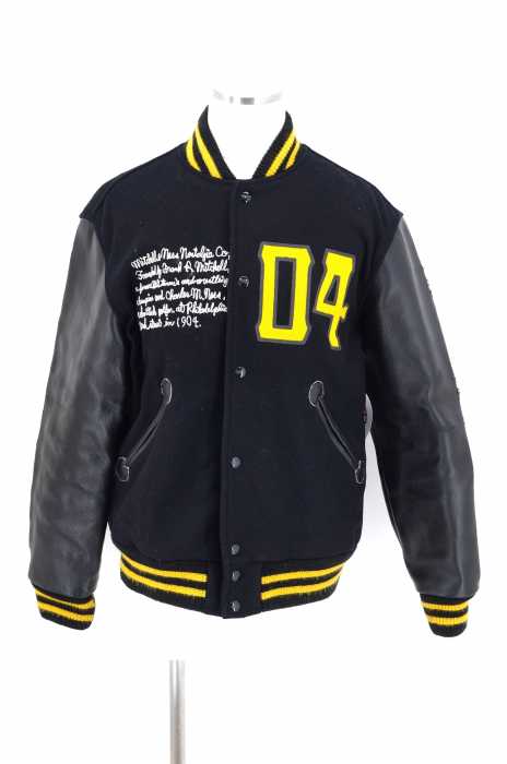 mitchell&ness (ミッチェルアンドネス) ワッペン付き レザー切替 メンズ アウター
