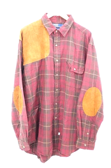 Polo by RALPH LAUREN（ポロバイラルフローレン） 90S コットンウール ショルダーボーパッチチェックシャツ メンズ トップス