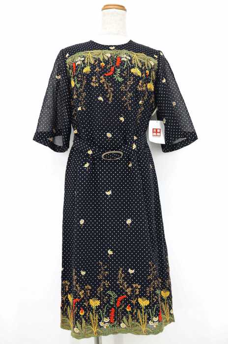 USED (ブランド不明) フラワー刺繍ワンピース レディース ワンピース