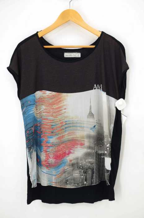 Abercrombie & Fitch(アバクロンビーアンドフィッチ) 転写プリントクルーネックTシャツ レディース トップス