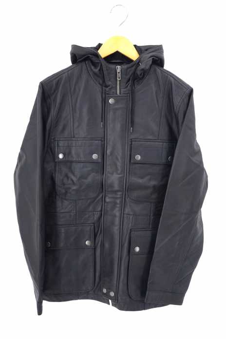 Pretty Green(プリティーグリーン) レザー フード ジップアップジャケット メンズ アウター