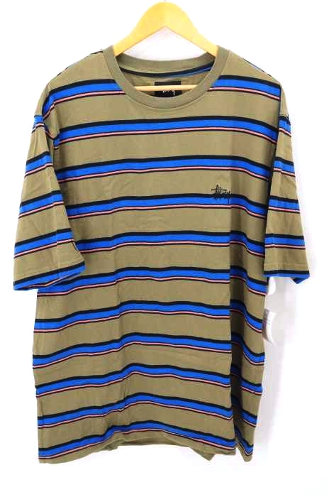 Stussy（ステューシー） HARBOUR STRIPE CREW ロゴ刺繍 マルチ