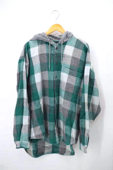 ANCHOR BLUE(アンカーブルー) OLD ブロックチェック長袖フーデッドシャツ メンズ トップス