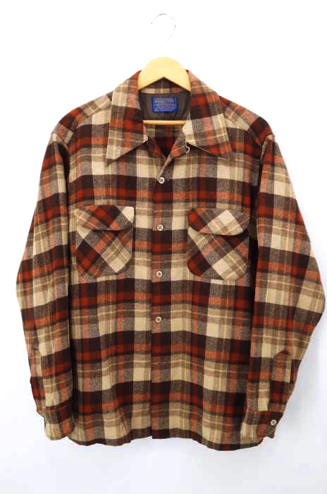 PENDLETON（ペンドルトン） 60s- チェック柄ウールオープンカラーシャツ メンズ トップス