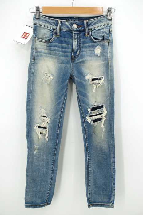 AMERICAN EAGLE OUTFITTERS （アメリカンイーグルアウトフィッターズ） クラッシュ加工デニムパンツ レディース パンツ