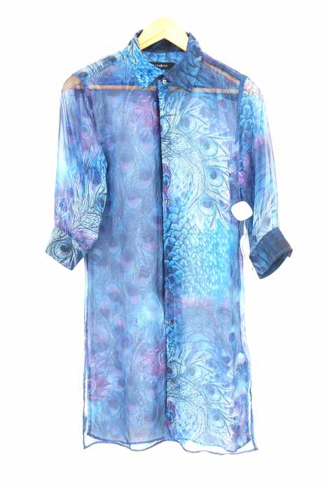 CIVARIZE（シヴァーライズ） 七分丈シースルー総柄ボタンシャツ メンズ トップス