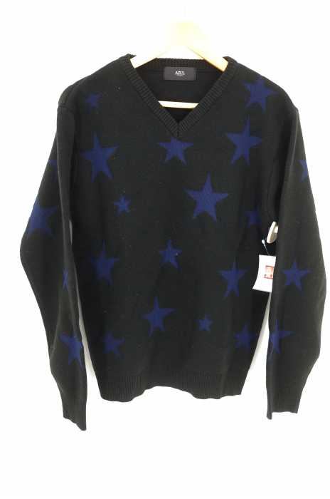 AZUL by moussy （アズールバイマウジー） 19AW シャドースター総柄ニットプルオーバー メンズ トップス