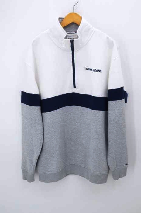 tommy jeans(トミージーンズ) Retro Mock Neck Sweatshirt ハーフジップスウェット メンズ トップス