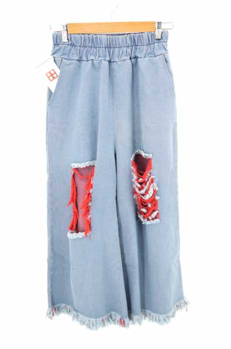 USED (ブランド不明) フリンジワイドデニム レディース パンツ