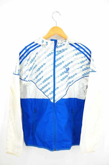 adidas （アディダス） ロゴプリント切替ナイロンジャケット メンズ アウター