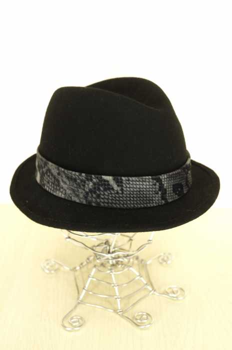 HILDK （ハイエルディーケー） パイソン柄リボンウールボーラーハット メンズ 帽子
