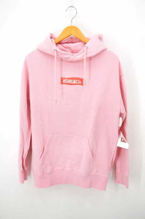 X-girl (エックスガール) COLOR LOGO SWEAT PULLOVER HOODIE レディース トップス