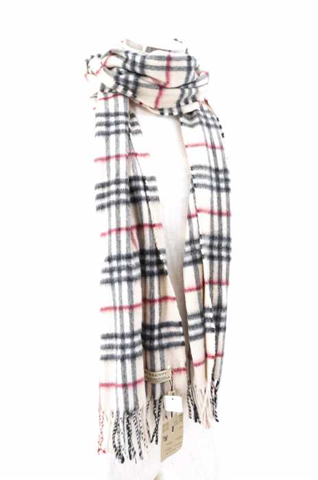 BURBERRY(バーバリー) カシミヤ ウール フリンジマフラー ノバチェック メンズ ファッション雑貨