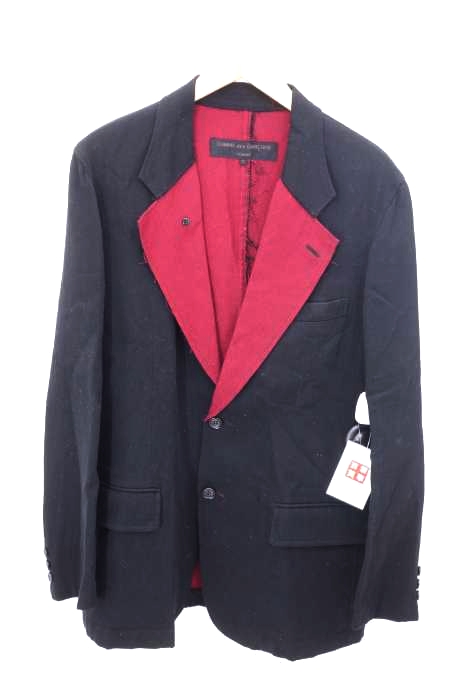 COMME des GARCONS HOMME（コムデギャルソンオム） AD2002 断ち切り裁断 ヨーク切替シングルテーラードジャケット メンズ アウター