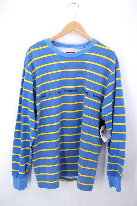 Supreme(シュプリーム) Printed Stripe Pique L/S Top メンズ トップス