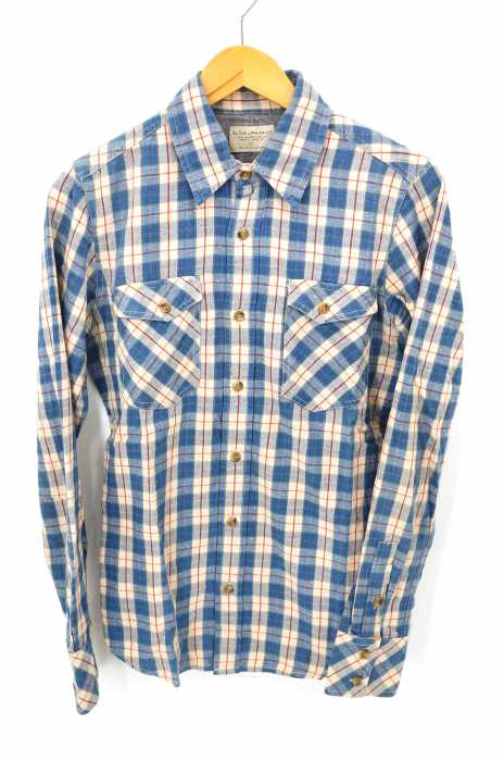 Nudie Jeans(ヌーディージーンズ) GUNNAR TWILL INDIGO CHECK メンズ トップス