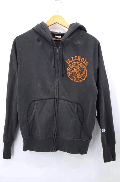Champion（チャンピオン） ランタグ復刻 ILLINOIS カレッジプリントジップアップパーカー メンズ トップス