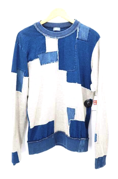 kolor BEACON（カラー ビーコン） インディゴ裏毛パッチワーク  