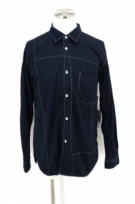 COMME des GARCONS HOMME DEUX (コムデギャルソンオムドゥ ) AD2016 製品染め ステッチコットンシャツ メンズ トップス