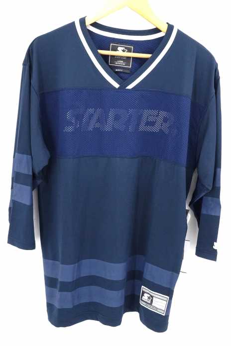 STARTER BLACK LABEL （スターターブラックレーベル） VネックメッシュフットボールTシャツ メンズ トップス