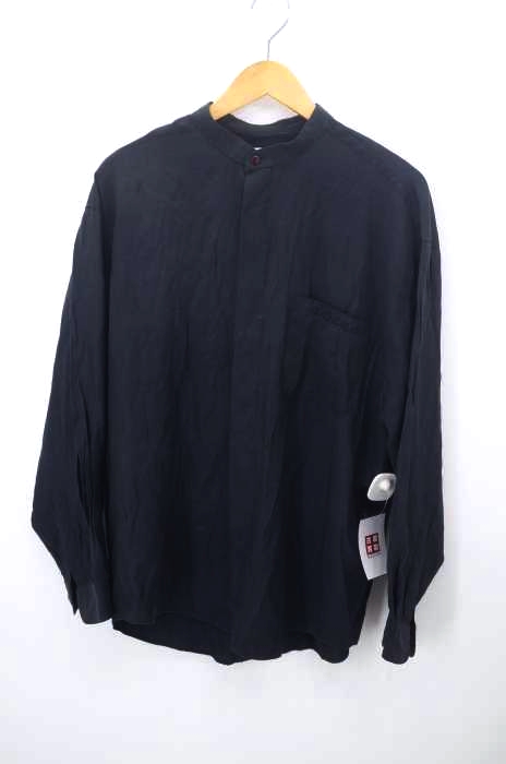USED古着（ユーズドフルギ） レーヨン混バンドカラーシャツ メンズ トップス