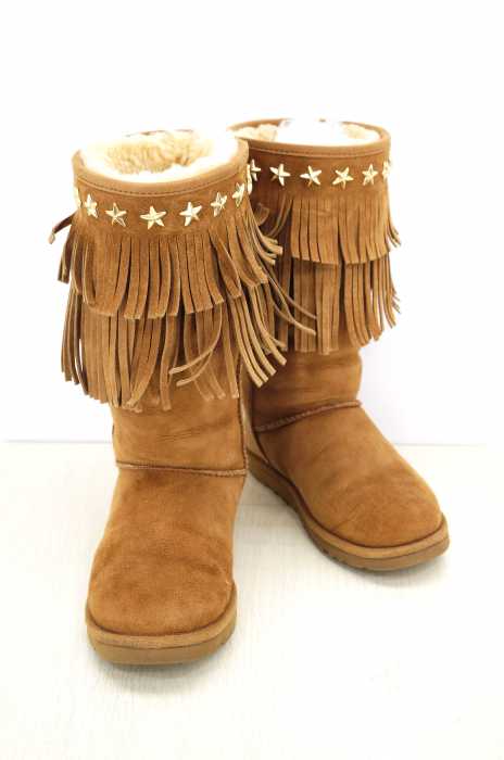 UGG×JIMMY CHOO （アグ×ジミーチュウ） スタッズ付きフリンジ レディース シューズ