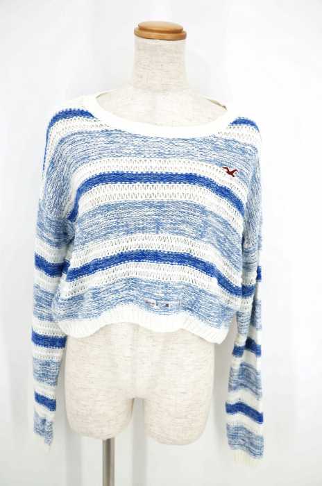 Hollister (ホリスター) ボーダー柄ショートニット レディース トップス