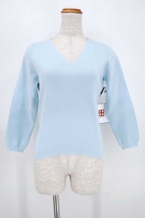 FONCE （フォンセ） 八分袖Vネックコンパクトニット レディース トップス