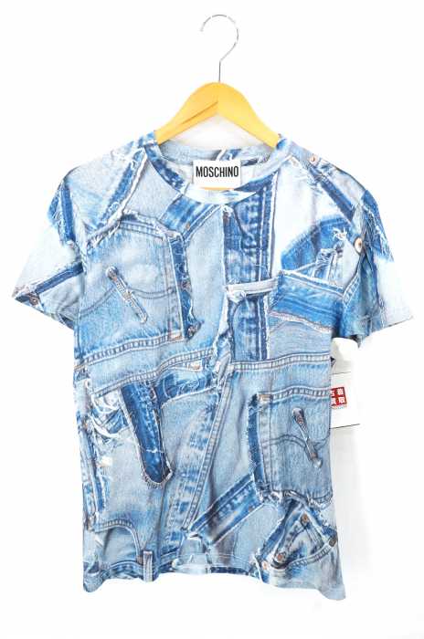 MOSCHINO （モスキーノ） デニムプリントクルーネックTシャツ メンズ トップス