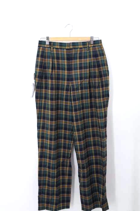 DAKS LONDON(ダックスロンドン) OLD チェック柄2タックワイドスラックスパンツ メンズ パンツ
