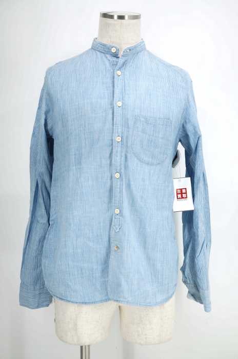 Levi's Made & Crafted （リーバイスメイドアンドクラフテッド） マチ付ストライプ柄バンドカラーシャツ メンズ トップス
