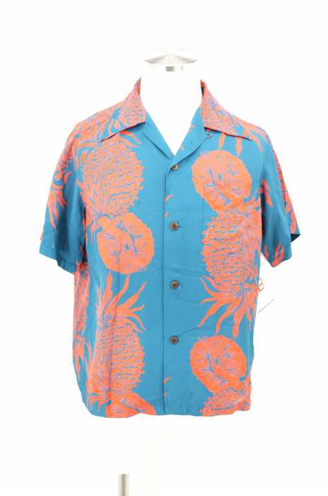 SUN SURF （サンサーフ） PINEAPPLE BORDER　パイナップル　オープンカラーーシャツ メンズ トップス