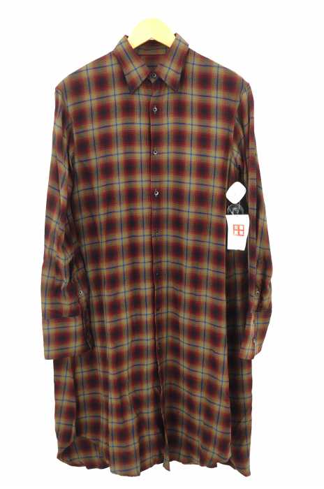 LAD MUSICIAN （ラッドミュージシャン） LONG SHIRTS チェックロングシャツ メンズ トップス