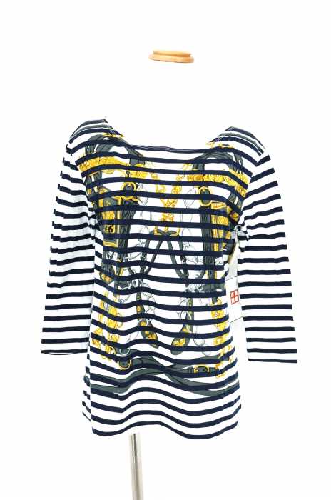 L'ALLURE deuxieme classe (ラリュードゥーズィエムクラス) グラフィックプリントボーダーTシャツ レディース トップス