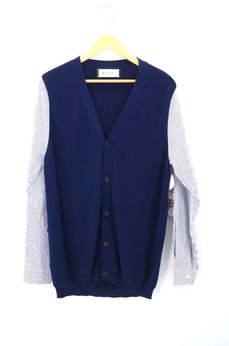 MARNI(マルニ) 異素材 切替 ボタンカーディガン メンズ トップス