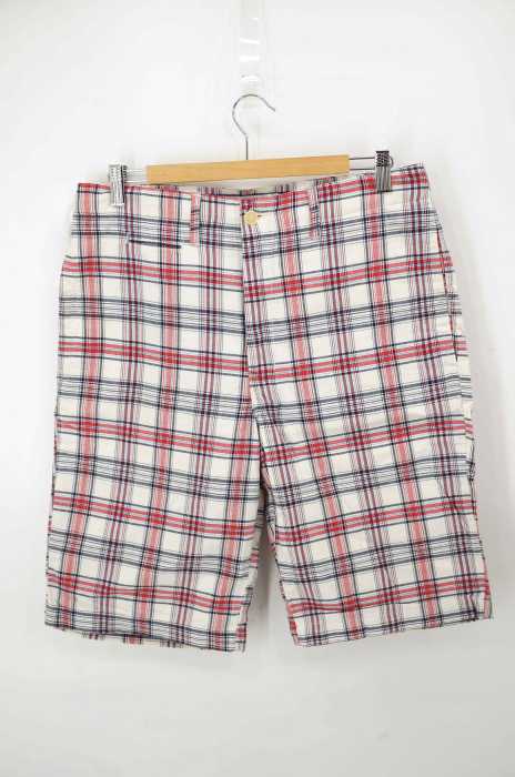 eYe JUNYA WATANABE COMME des GARCONS MAN × POST OVERALLS(アイコムデギャルソンジュンヤワタナベマン ポストオーバーオールズ) AD2007 シンチバック チェック柄 ショートパンツ メンズ パンツ
