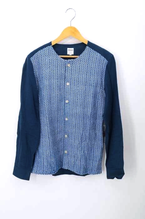 MONO PROJECT（モノプロジェクト） COSY SHIRT ニット切替ノーカラーシャツ メンズ トップス