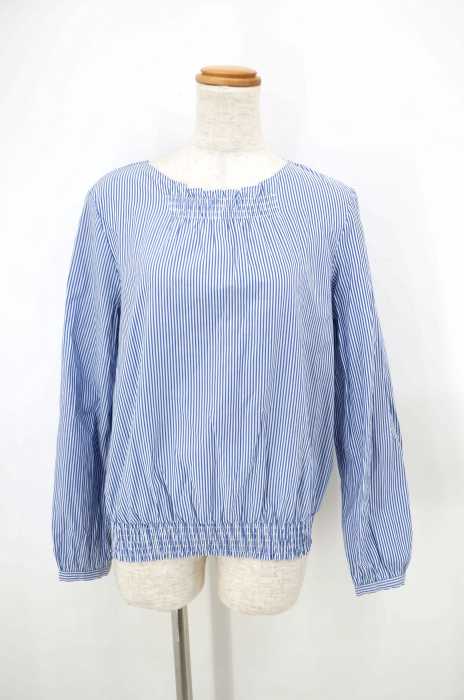 ZARA BASIC （ザラベーシック） ノーカラーストライプブラウス レディース トップス