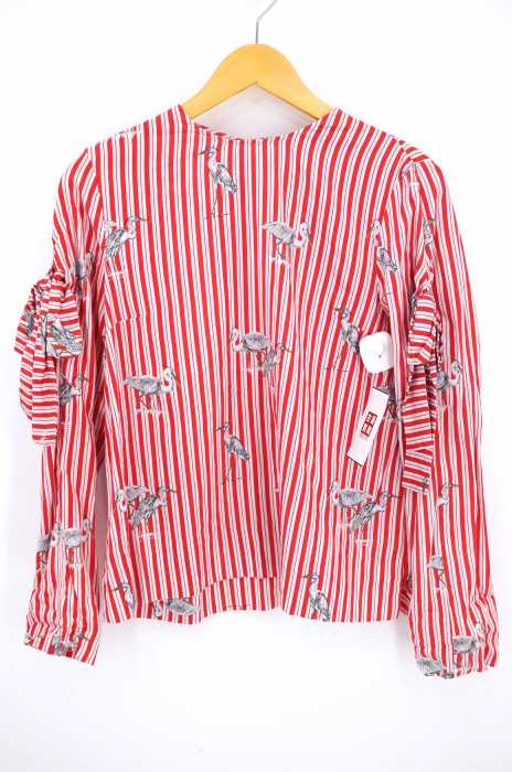 ZARA WOMAN （ザラ ウーマン） リボンストライプブラウス レディース トップス