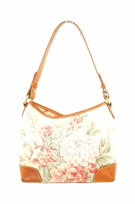 Ralph Lauren ラルフローレン レザー使い花柄ハンドバッグ レディース バッグ ブランド古着買取販売バズストア