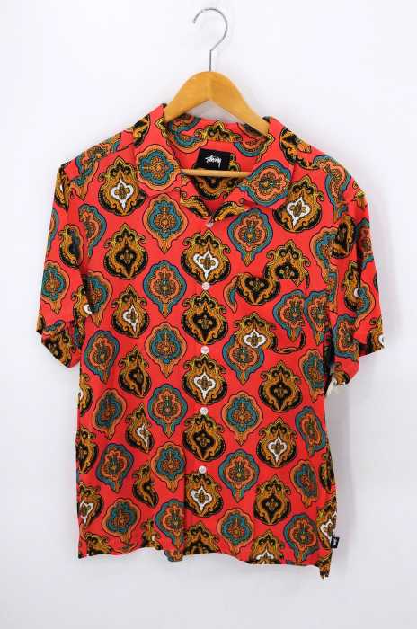 STUSSY (ステューシー) レーヨン 総柄 開襟シャツ メンズ トップス