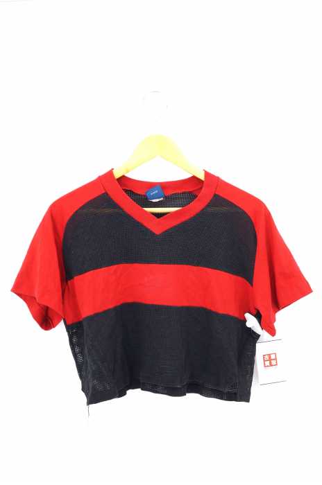 NIKE (ナイキ) 80年代 青タグ USA製 メッシュ切替 VネックTEE レディース トップス
