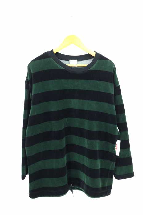 USED古着 (ユーズドフルギ) ボーダー ベロア スウェット メンズ トップス