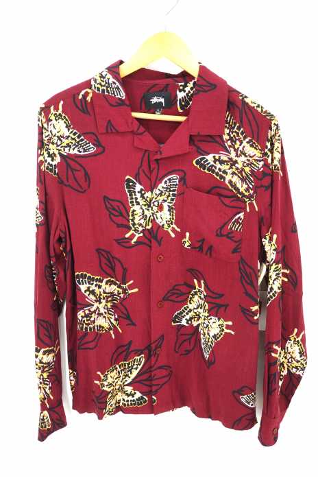 STUSSY （ステューシー） 総柄開襟シャツ BUTTERFLY バタフライ メンズ トップス