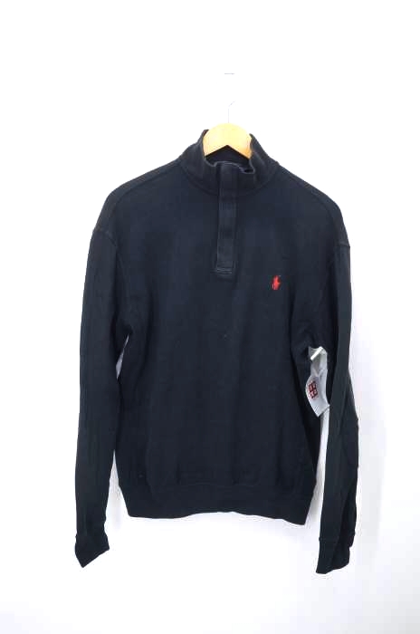 POLO GOLF RALPH LAUREN（ポロゴルフラルフローレン） 比翼ハーフジップポニー刺繍エルボーパッチスウェット メンズ トップス