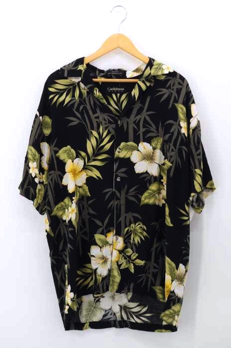 Caribbean（カリビアン） レーヨンオープンカラーアロハシャツ メンズ トップス